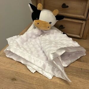 Cow Lovey Security Blanket Baby Pro Goleem Satin Trim Nubby